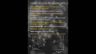 The Perfect First Date - Cheat Sheet