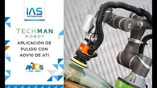 Techman Robot aplicación de pulido con AOV10 de ATI