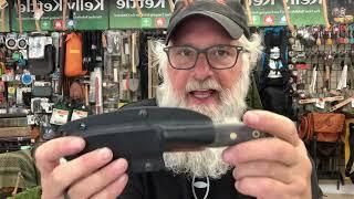 The “Cane Creek” grayman canvas Micarta. 80CrV2 high carbon steel.