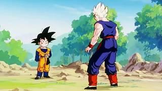 Goten juega con Gohan y se transforma en SuperSayayin