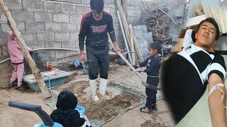 Making a traditional fireplace with uncle Karim  Severe cold and hospital