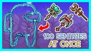 Sentry Weapons in Terraria, but 100 sentries can be summoned