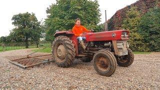 HARROWING WITH THE MASSEY FERGUSON 135!...FLAT BATTERY!!