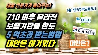 달라진 전세자금대출한도 보증한도 5억초과 해결방법 | 대출 읽어주는 남자