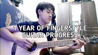 My One Year of Fingerstyle Guitar Progress | Not take lesson