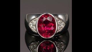 14k White Gold Rubellite Tourmaline Ring 3.26 Carats