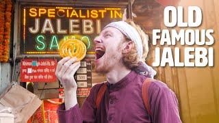 OLD FAMOUS JALEBI WALA in Old Delhi - Foreigner Tries Indian Sweets - EPIC Chandni Chowk STREET FOOD