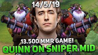 13.500 MMR GAME! QUINN plays on SNIPER MID in THIS GAME!