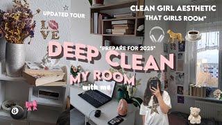 🪩Deep clean my room with me prepare for 2025⭐ I I clean girl aesthetic , updated room tour