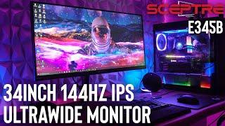 Sceptre 34inch Ultrawide 144hz IPS Monitor Unboxing & First Impressions (E345B)