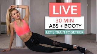 30 MIN ABS & BOOTY - Let's train together / No Equipment I Pamela Reif