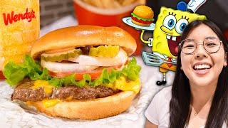 Wendy’s NEW SpongeBob Krabby Patty Burger  (+ Pineapple Frosty Review)