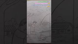  Fishing #Drawing  #scatch of #fine #art #class #shortvideo #viraltranding