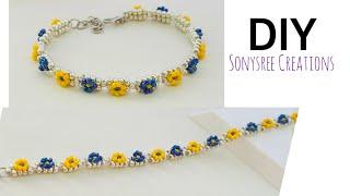 Summer Flower Bracelet || DIY Daisy Beaded Bracelet