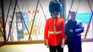 Tyrone Vegas with the Queen Guard costume