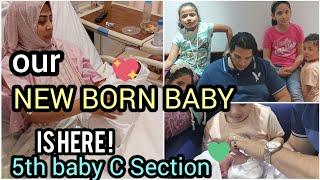 Our new Born baby is here!  Cesarean recovery in the hospital |5th cesarean C section || Nazia Adeel