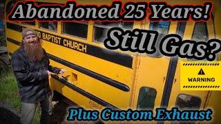 ( 20th Video) Draining 25 Year Old Gas Out of a Abandoned Bus! Custom Exhaust for the 1948 Ford Bus!