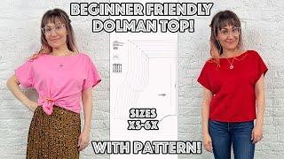 DIY Dolman Sleeve Top Tutorial With Pattern - Easy Sewing Project for Beginners!