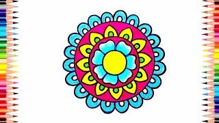 Rangoli Drawing || Onam Pookalam Design || Easy Pookalam Drawing || Beautiful Rangoli Design...