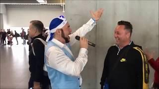 EL AL Flashmob at Budapest Airport with Chief Cantor Greg Nogradi (Nógrádi)