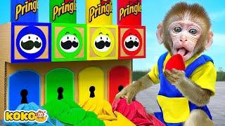 Monkey Koko Make Raibow Candy Jelly And Eat Pringles Potato Chips | KUDO KOKO CHANNEL