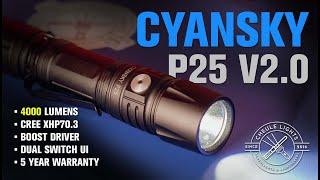 CyanSky P25 V2.0 Full Review - Boost Driver XHP70.3 flashlight with sustained output!