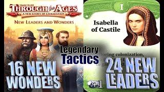 24 NEW LEADERS AND  16 NEW WONDERS / THROUGH THE AGES: EXPANSION / Know your cards!!!!