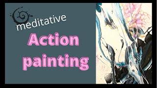 Action painting with abstract cell art,  art therapy can be so easy!