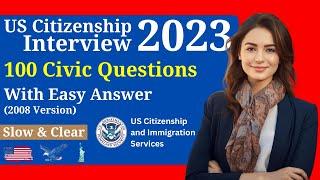 2023 U.S. Citizenship Official USCIS 100 Civics Questions 2008 version by Citizen TV USA | N-400-USA