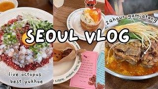 korea vlog  - best salt bread, ikseondong, gwangjang market, yukhoe & live octopus, what i eat