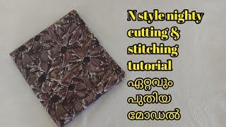 N style nighty cutting &stitching tutorial/front pleated back plain nighty @Yumnasworld