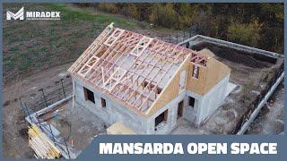 MANSARDĂ OPEN-SPACE din ferme prefabricate cu conectori multicui | Miradex