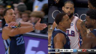 Desmond Bane points gun at Caleb Martin for his celly then Martin has words for Bane