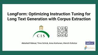 Optimizing Instruction Tuning for Long Text Generation: Abdullatif Köksal | Munich NLP + PyData