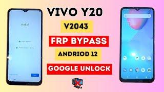 Vivo Y20 frp bypass Android 12 || Vivo Y20 (V2043) google account bypass