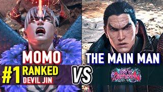 T8  MOMO (#1 Ranked Devil Jin) vs THE MAIN MAN (Kazuya)  Tekken 8 High Level Gameplay