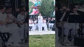 US Navy Band MUCS Casey Campbell singing American Anthem, July 4th at Alethia Tanner Park, DC