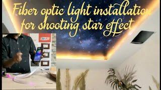 Fiber Optic light installation for square ceiling