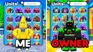 My UNIT Inventory VS The OWNER in Toilet Tower Defense!