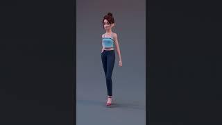 Female Walk Animation #3danimation #3d #animation #art #behindthescenes #walkcycle #highheels #maya