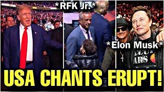 CROWD GOES WILD IN NYC when Trump and Elon Musk Walkout at UFC 309 With RFK Jr. & Dan Bongino