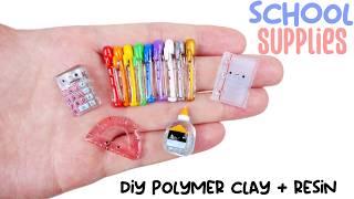 How to DIY 5 Kawaii School Supplies Polymer Clay Resin Tutorial