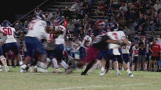 Pineville’s Ty Sanders earned his first Farm Bureau Play of the Week honor after his big hit whic...