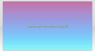 python pip - install from local dir