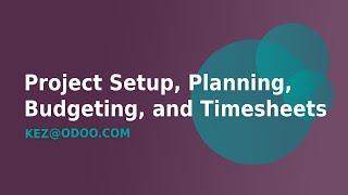 Project Setup, Service Products, Planning, Budgeting, and Timesheets in Odoo 16