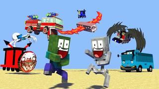 All Funny moment Train School and monster - Minecraft Animation #trending