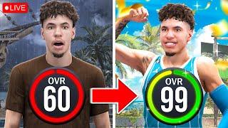 LaMelo Ball 60 - 99 OVERALL NO MONEY SPENT (60-66 OVERALL) EP.1