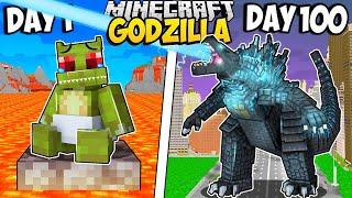 I Survived 100 Days as GODZILLA in Minecraft