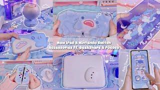 Unboxing CUTE New iPad & Nintendo Switch OLED Accessories Ft. GeekShare & Pococo 🩵Blue Aesthetic🩵