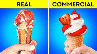 FOOD IN COMMERCIALS vs IN REAL LIFE || Commercial Tricks and Photo Hacks